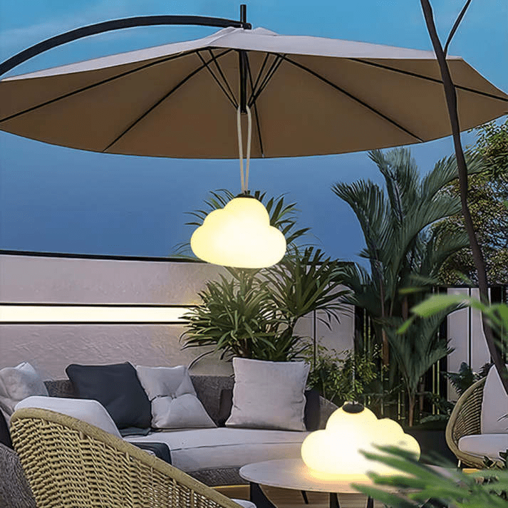 Luminária externa de Pendurar LED Minori Design Nuvem Branca em Metal/Acrílico para Jardim