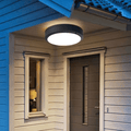 Luminária externa de alumínio LED embutida, redonda e resistente à água para áreas externas. Médio