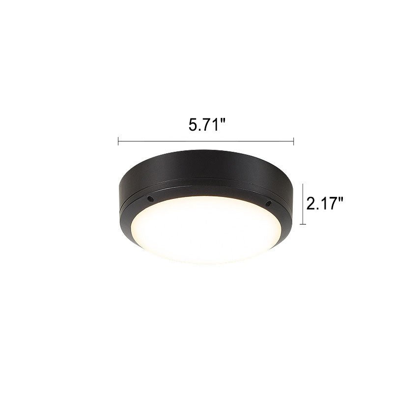 Luminária externa de alumínio LED embutida, redonda e resistente à água para áreas externas.