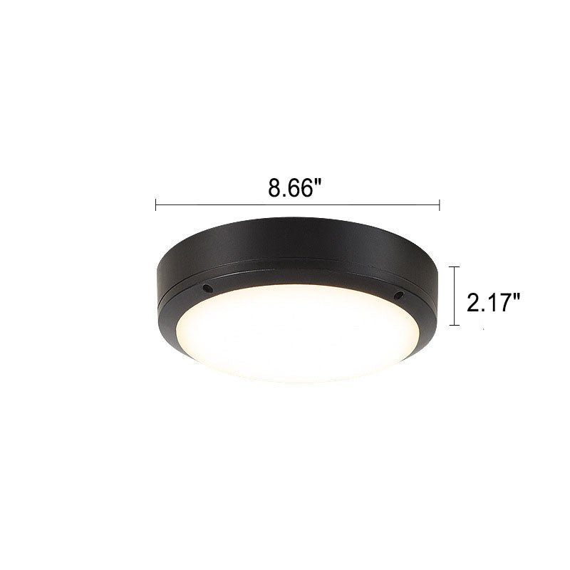 Luminária externa de alumínio LED embutida, redonda e resistente à água para áreas externas.