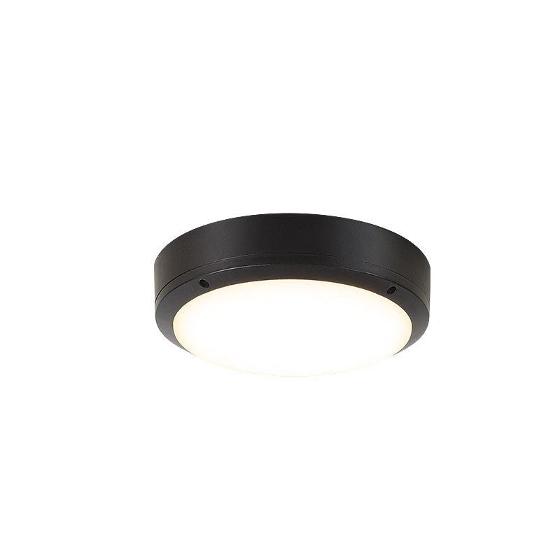 Luminária externa de alumínio LED embutida, redonda e resistente à água para áreas externas.