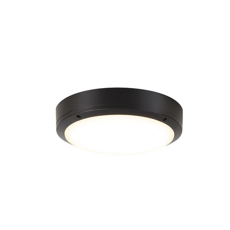 Luminária externa de alumínio LED embutida, redonda e resistente à água para áreas externas.