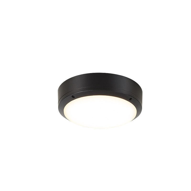 Luminária externa de alumínio LED embutida, redonda e resistente à água para áreas externas.