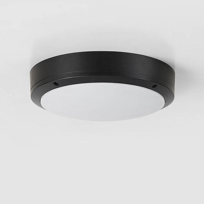 Luminária externa de alumínio LED embutida, redonda e resistente à água para áreas externas.
