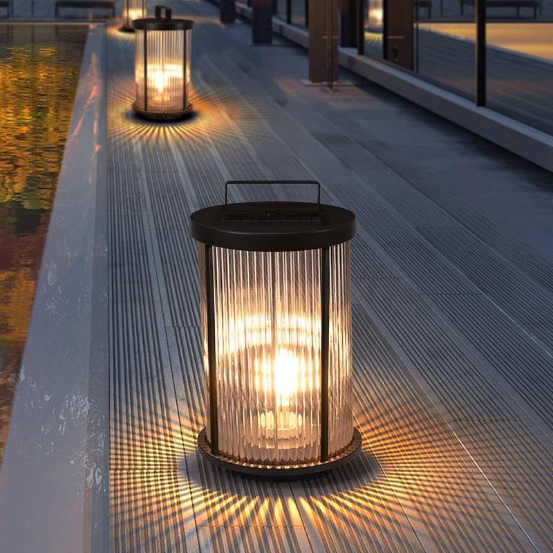 Luminária externa de cristal transparente