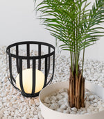 Luminária externa de luxo com recipiente para plantas Preto