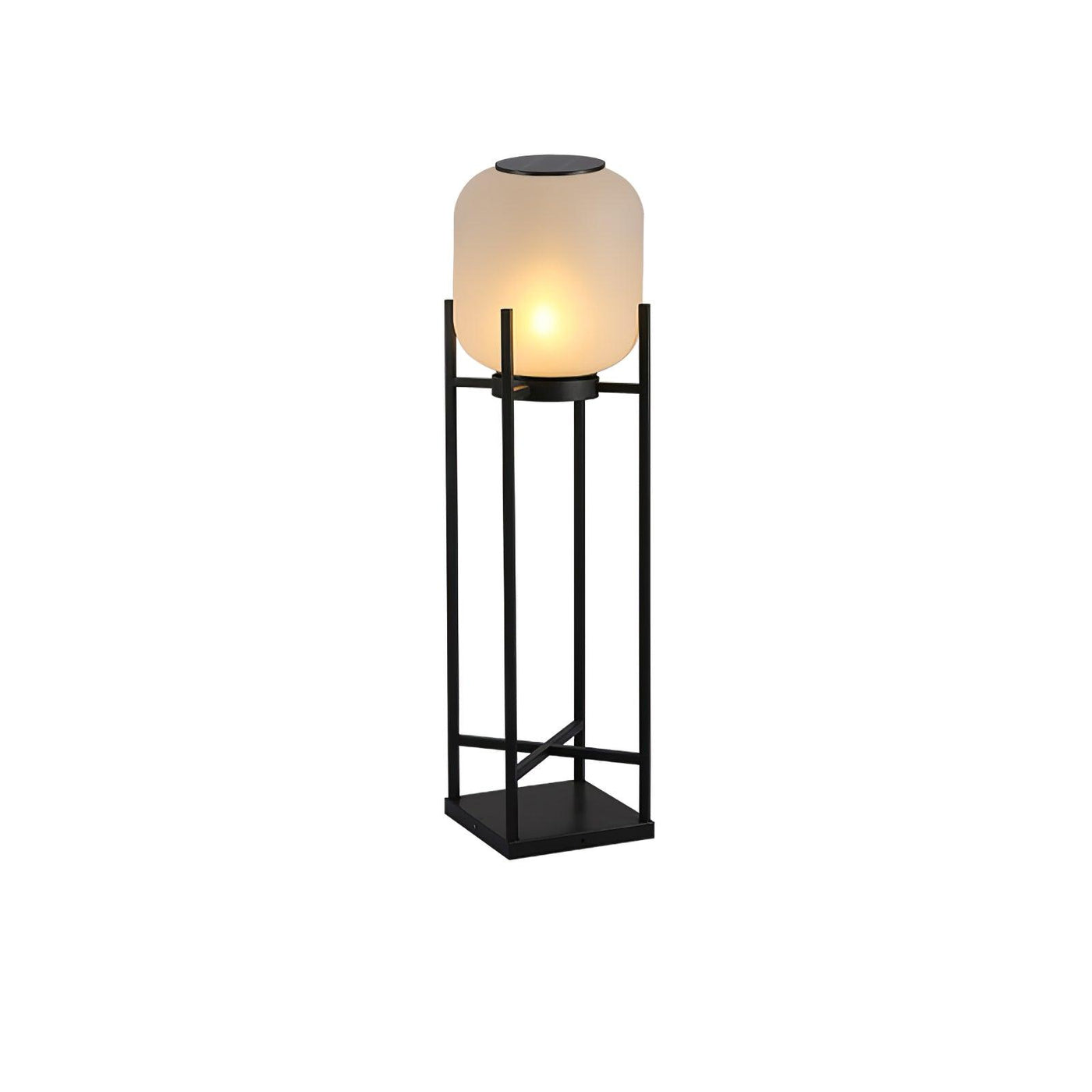 Luminária externa de piso solar para área externa ∅ 9.0″ x L 9.0″ x A 39.4″ Dia 23cm x L 23cm x A 100cm Versão solar Luz quente