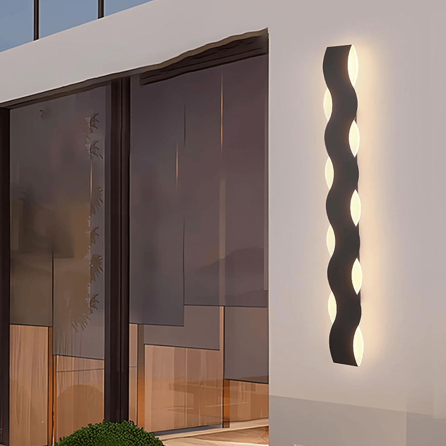 Luminária externa em formato ondulado para parede 36W: 110x10x4.5cm (43.3" x 3.94" x 1.77")