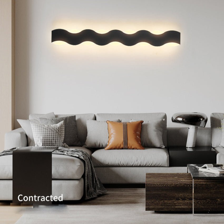 Luminária externa em formato ondulado para parede