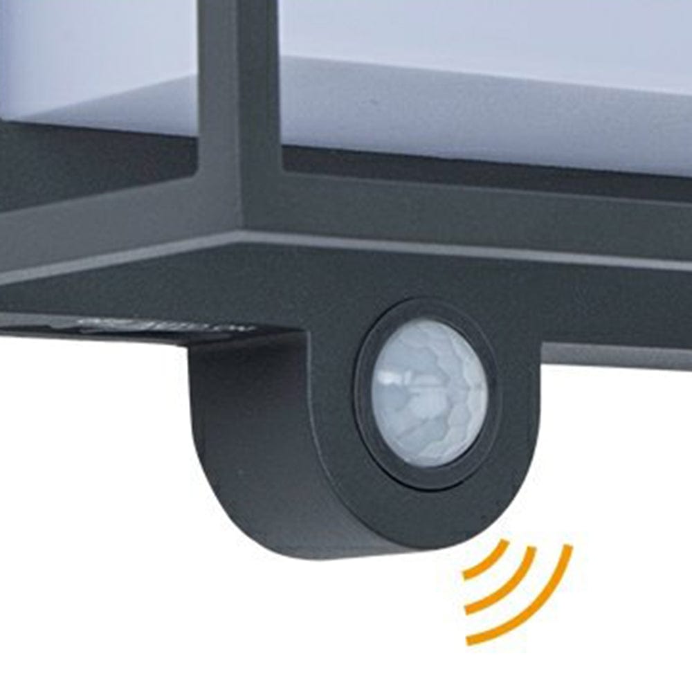 Luminária externa retangular de acrílico moderna com sensor solar impermeável IP65 para uso ao ar livre