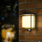 Luminária externa retangular de acrílico moderna com sensor solar impermeável IP65 para uso ao ar livre