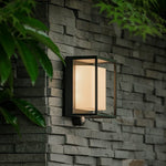Luminária externa retangular de acrílico moderna com sensor solar impermeável IP65 para uso ao ar livre