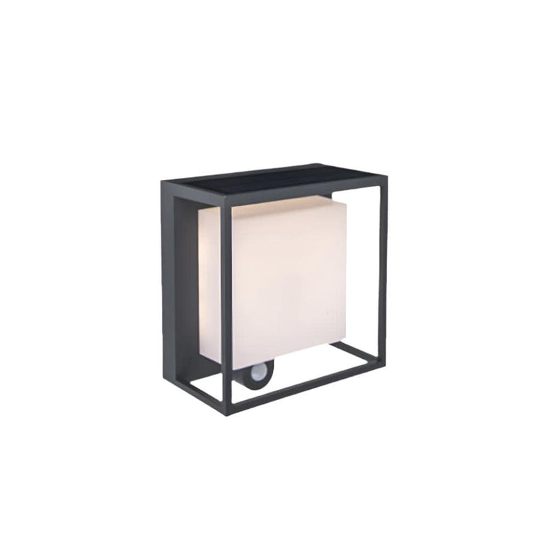 Luminária externa retangular de acrílico moderna com sensor solar impermeável IP65 para uso ao ar livre