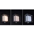 Luminária externa retangular de acrílico moderna com sensor solar impermeável IP65 para uso ao ar livre