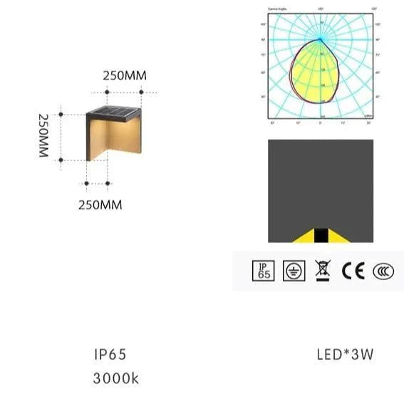 Luminária externa solar Block Lane para áreas externas