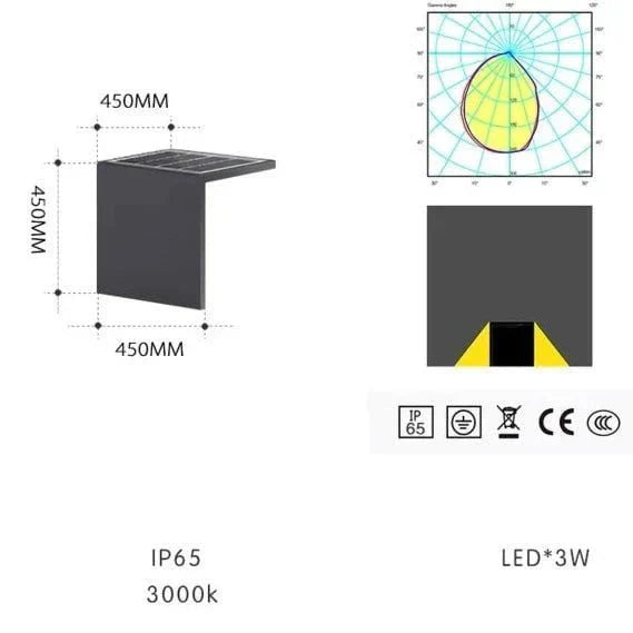 Luminária externa solar Block Lane para áreas externas