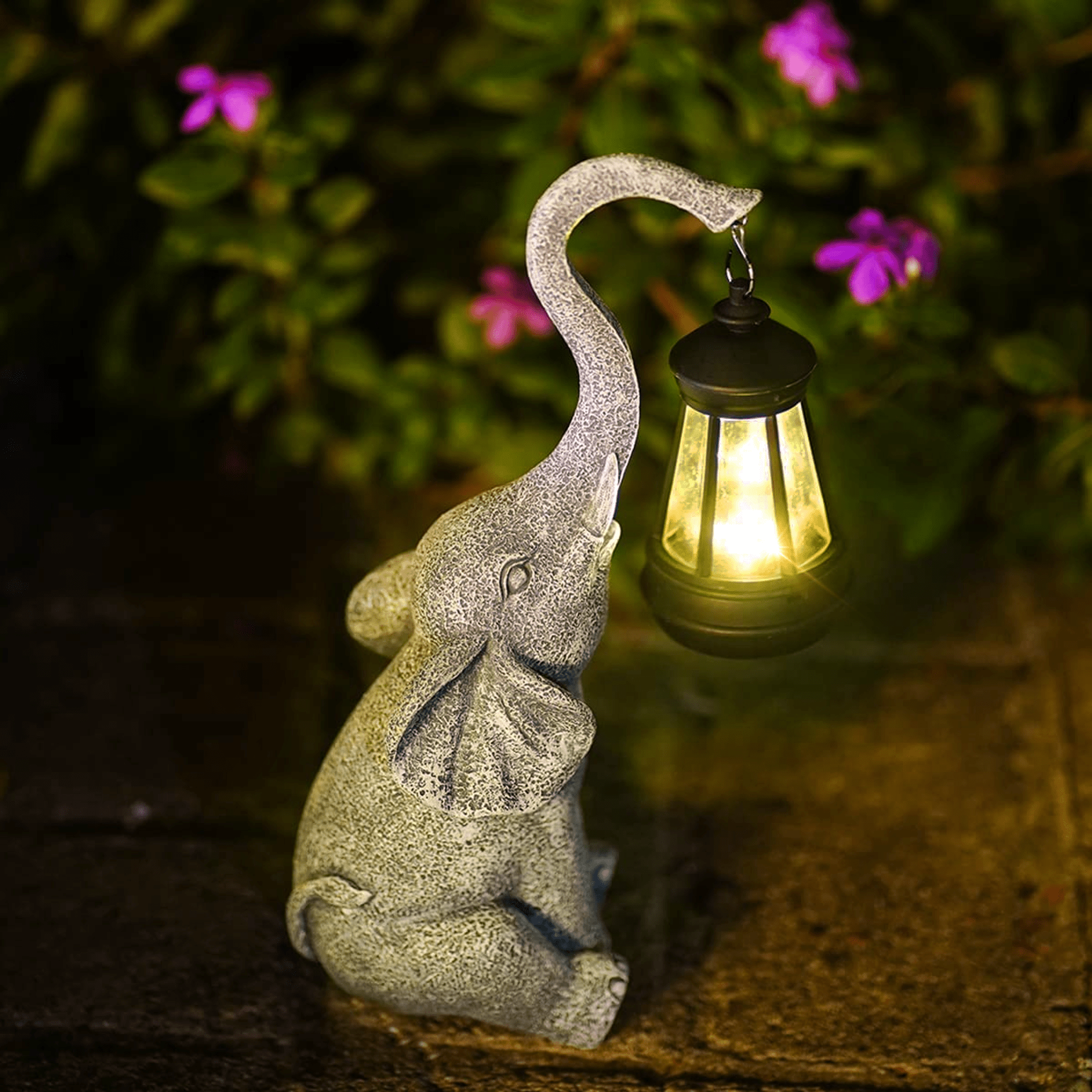 Luminária externa suave | Luminária de Jardim em formato de Elefante