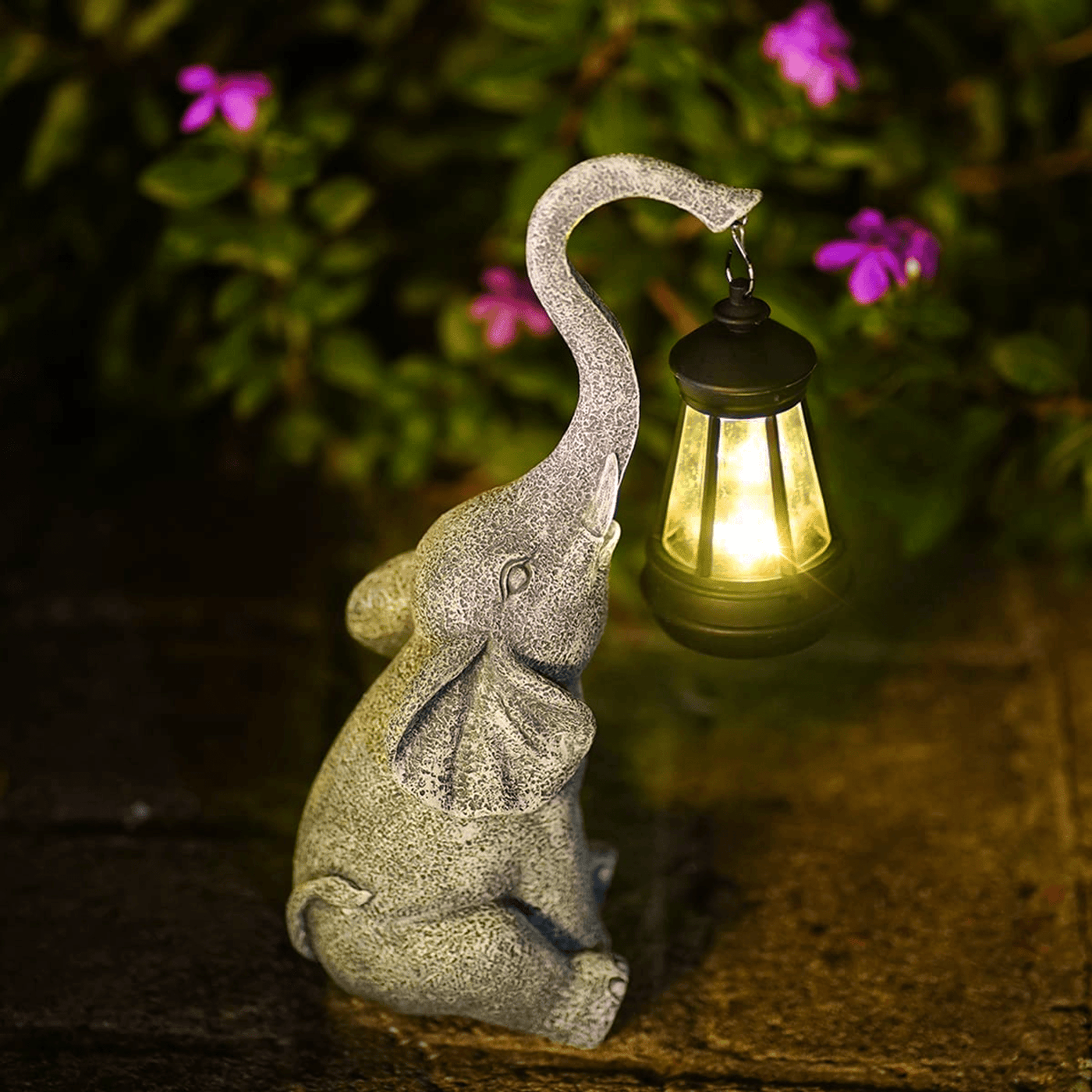 Luminária externa suave | Luminária de Jardim em formato de Elefante
