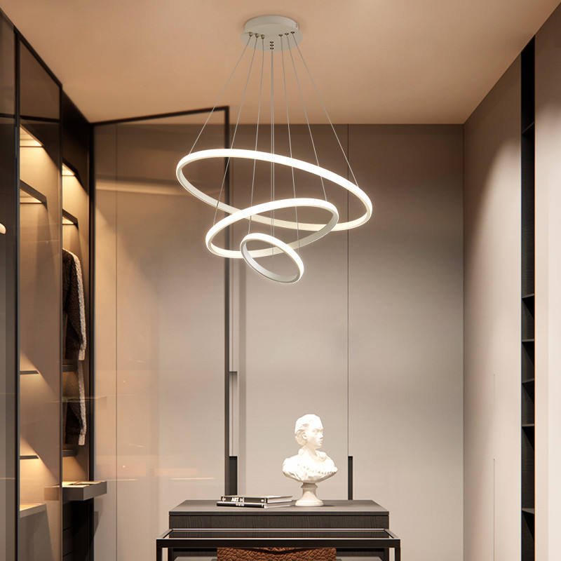 Lustre ArishaLight™ - Luminária de teto contemporânea e sofisticada Branco 60-40-20CM