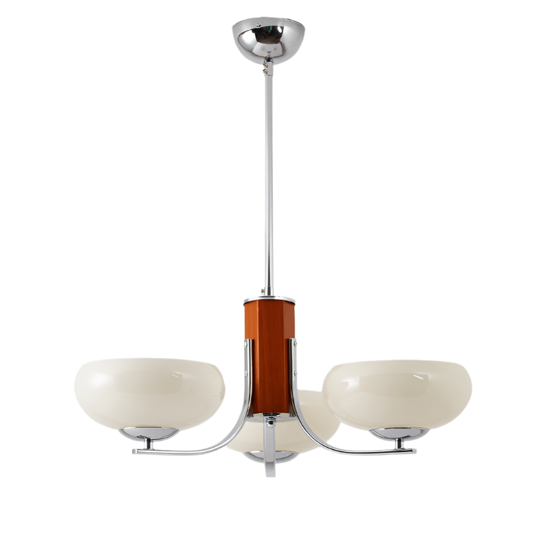 Lustre Bauhaus 3/5 para Teto 3 Luzes - Diâmetro 55cm*H60cm ø21.65"*H23.62" Branco