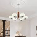Lustre Bauhaus 3/5 para Teto 6 Luzes - Diâmetro 75cm*H58cm ø29.53"*H22.83" Branco