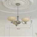 Lustre Bauhaus Medieval 3 luzes cromado bege