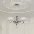 Lustre Bauhaus Medieval 3 luzes cromado branco
