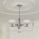 Lustre Bauhaus Medieval 3 luzes cromado branco