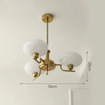 Lustre Bauhaus Medieval 3 luzes dourado branco