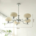 Lustre Bauhaus Medieval 5 luzes cromado bege