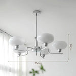 Lustre Bauhaus Medieval 5 luzes cromado branco