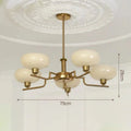Lustre Bauhaus Medieval 5 luzes dourado bege