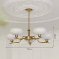 Lustre Bauhaus Medieval 5 luzes dourado branco