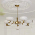Lustre Bauhaus Medieval 5 luzes dourado branco