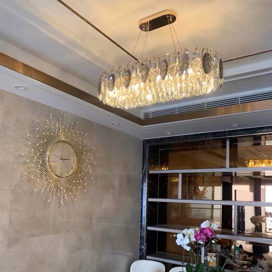 Lustre Brilhante em Cristal K9 de Luxo Ouro