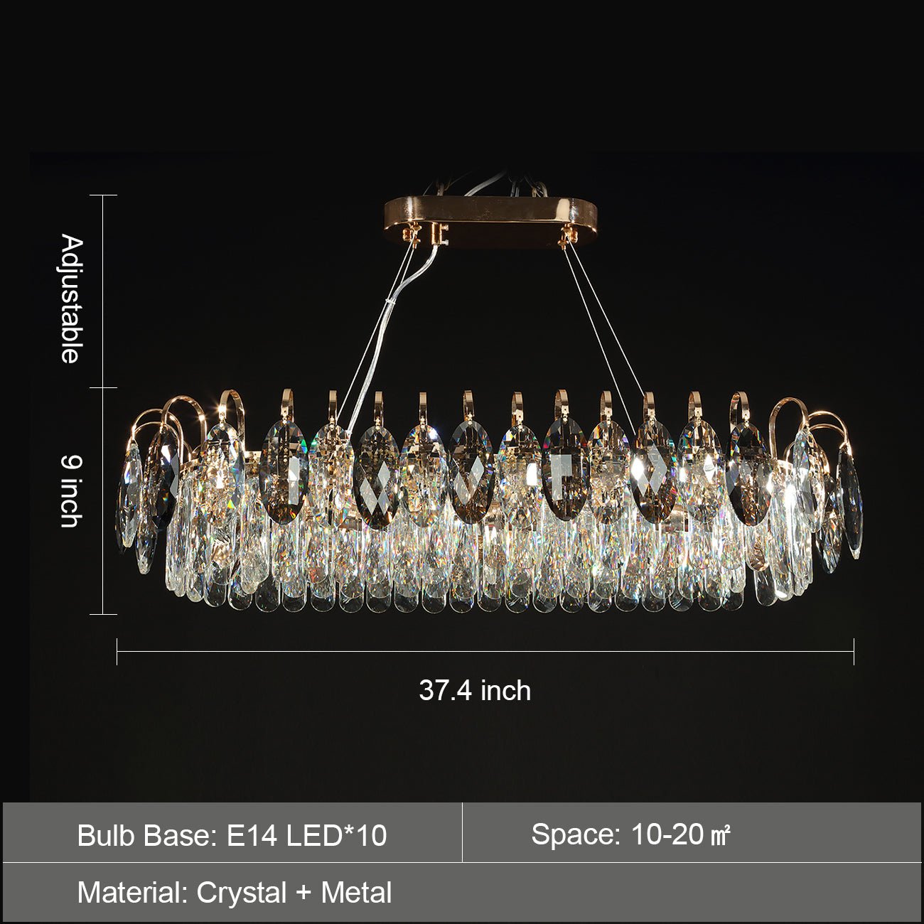 Lustre Brilhante em Cristal K9 de Luxo