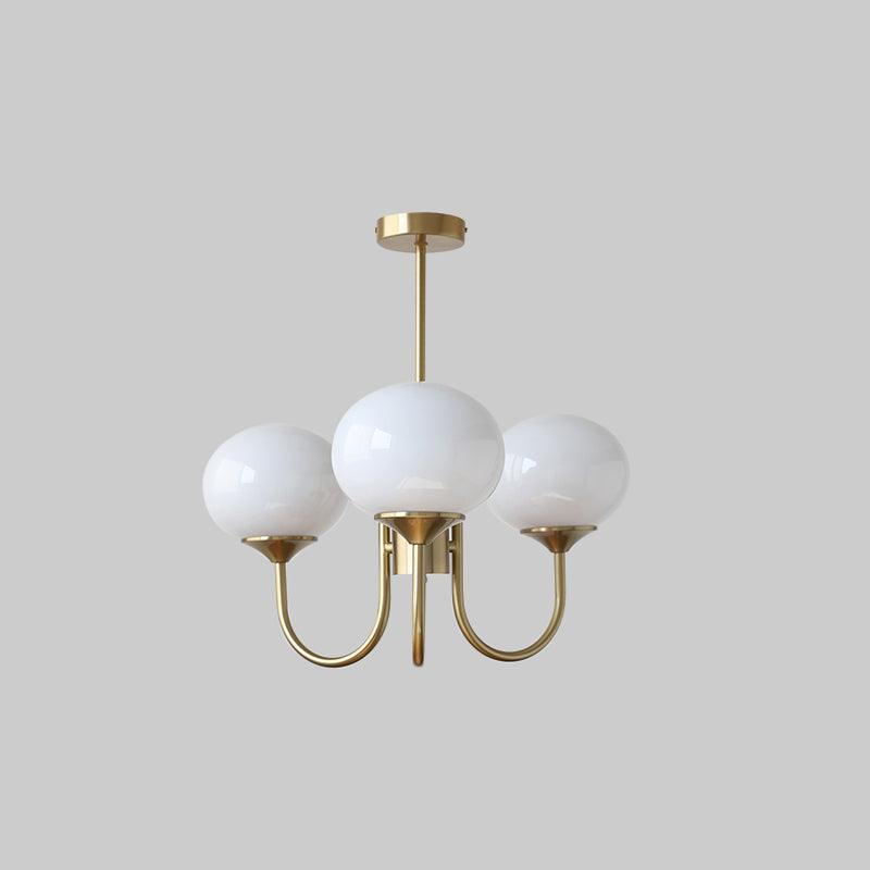 Lustre Doce Nuvem 3 Cabeçotes ∅ 18.1″ x Altura 13.4″ Diâmetro 46cm x Altura 34cm Cobre+branco