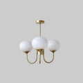 Lustre Doce Nuvem 3 Cabeçotes ∅ 18.1″ x Altura 13.4″ Diâmetro 46cm x Altura 34cm Cobre+branco