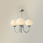 Lustre Doce Nuvem 3 Cabeçotes ∅ 18.1″ x Altura 13.4″ Diâmetro 46cm x Altura 34cm Cromo+branco
