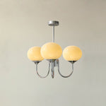 Lustre Doce Nuvem 3 Cabeçotes ∅ 18.1″ x Altura 13.4″ Diâmetro 46cm x Altura 34cm Cromo+creme