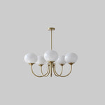 Lustre Doce Nuvem 5 Cabeçotes ∅ 26.4″ x Altura 13.4″ Diâmetro 67cm x Altura 34cm Cobre+branco