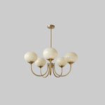 Lustre Doce Nuvem 5 Cabeçotes ∅ 26.4″ x Altura 13.4″ Diâmetro 67cm x Altura 34cm Cobre+creme