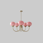 Lustre Doce Nuvem 5 Cabeçotes ∅ 26.4″ x Altura 13.4″ Diâmetro 67cm x Altura 34cm Cobre+rosa