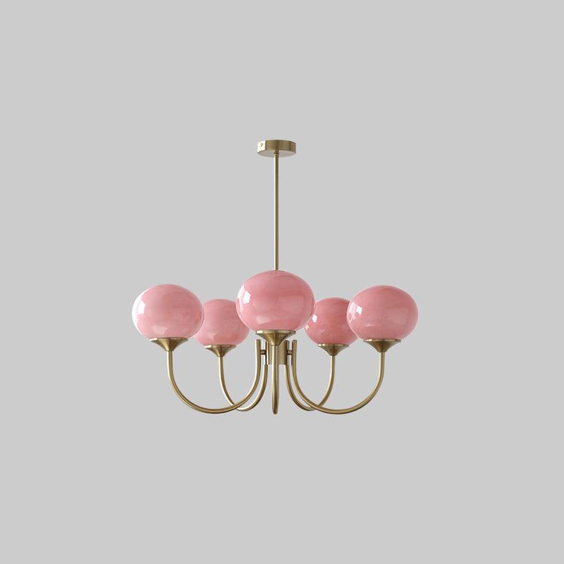 Lustre Doce Nuvem 5 Cabeçotes ∅ 26.4″ x Altura 13.4″ Diâmetro 67cm x Altura 34cm Cobre+rosa