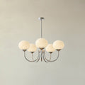 Lustre Doce Nuvem 5 Cabeçotes ∅ 26.4″ x Altura 13.4″ Diâmetro 67cm x Altura 34cm Cromo+branco