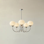 Lustre Doce Nuvem 5 Cabeçotes ∅ 26.4″ x Altura 13.4″ Diâmetro 67cm x Altura 34cm Cromo+branco