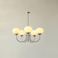 Lustre Doce Nuvem 5 Cabeçotes ∅ 26.4″ x Altura 13.4″ Diâmetro 67cm x Altura 34cm Cromo+creme