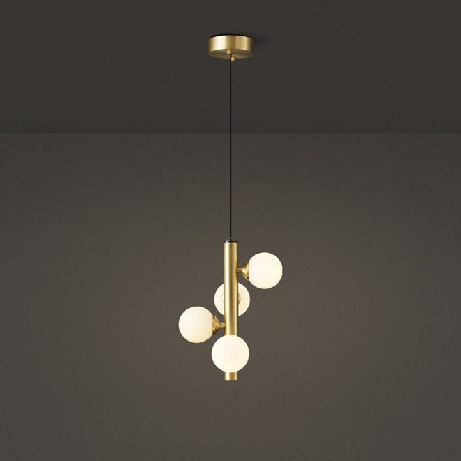 Lustre Elegante Dourado 4 Lâmpadas