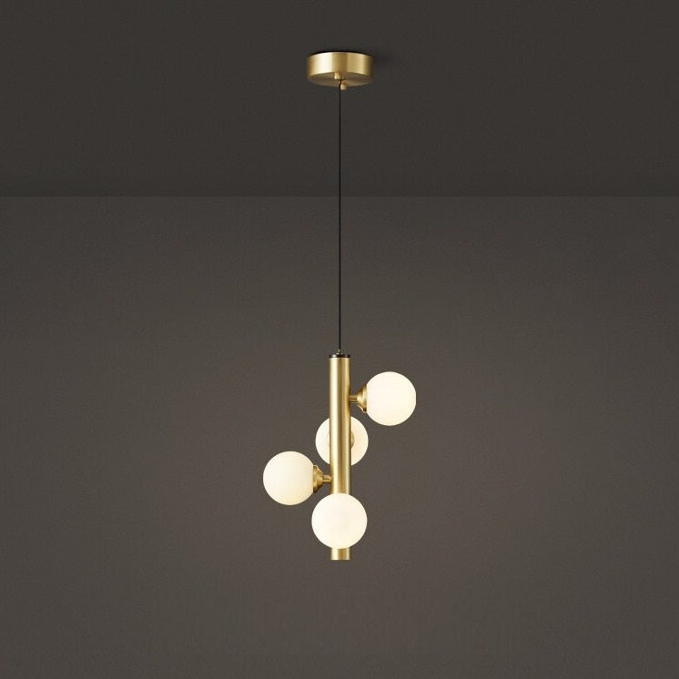 Lustre Elegante Dourado 4 Lâmpadas