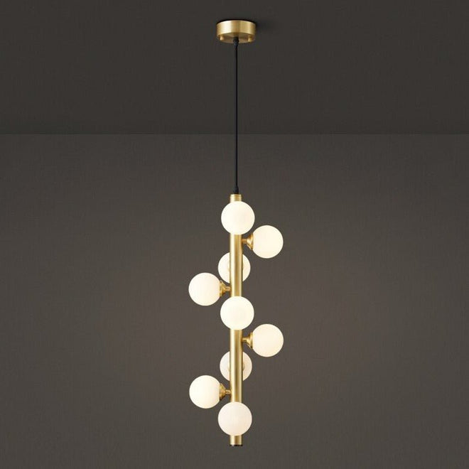 Lustre Elegante Dourado 9 Lâmpadas